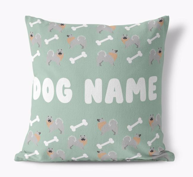 Bone Pattern: Personalised {breedFullName} Canvas Cushion 